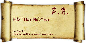 Pálka Nóna névjegykártya